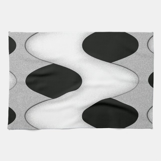 Black and White Wave Towel (Horizontal)
