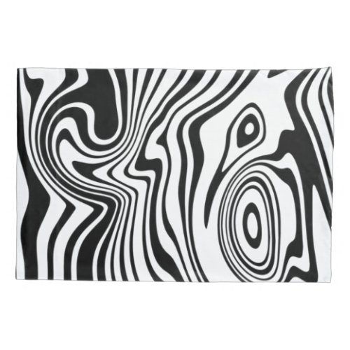 Black and White Waves Pillow Case _ Choose Color