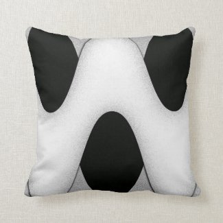 Black and White Waves Throw Pillows