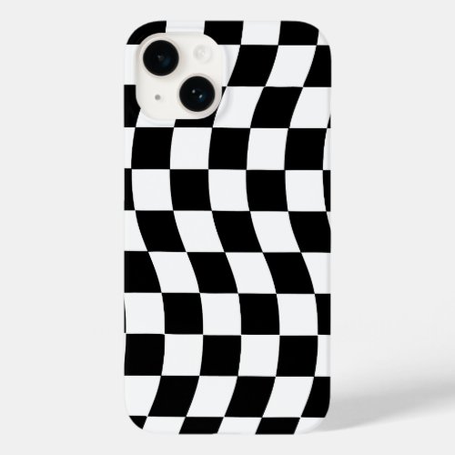 Black and White Wavy Check Design Case_Mate iPhone 14 Case