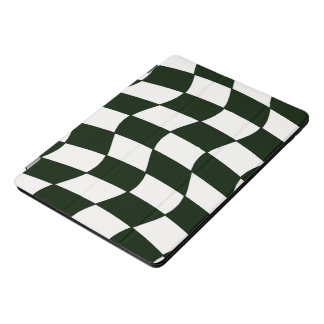 Black and White Wavy Checkerboard iPad Pro Cover