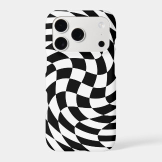 Black and White Wavy Checkerboard Iphone 18 Pro Case