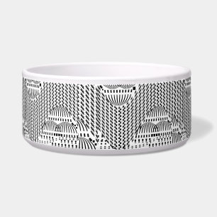 Black and White Wavy Dog Pet  Bowl