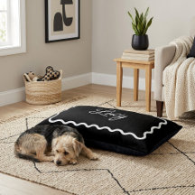 Black and White Wavy Scallop Frame Monogram