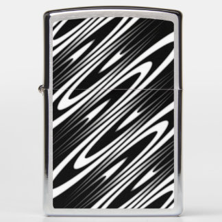 black and white wavy seamless organic pattern zippo lighter