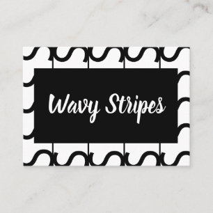 Black and White Wavy Stripe  Business Card
