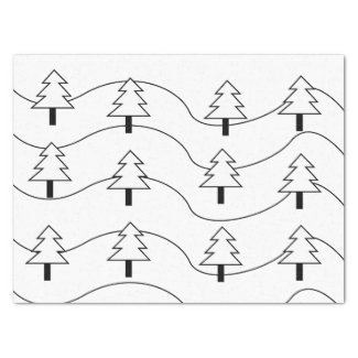Black and White Wavy Stripe Christmas Tree Pattern