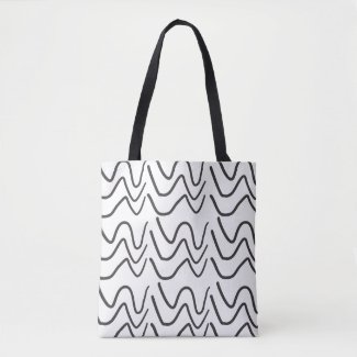 Black and White Wavy Stripe Pattern 