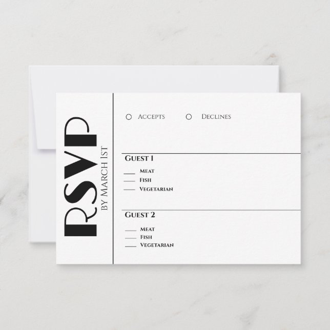 Black and White-We Do-Wedding Rings- RSVP Card (Back)