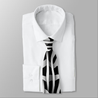 Black and White Weave Pattern Neck Tie