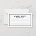 Black and White Wedding Advice and Wishes<br><div class="desc">Black and White Wedding Wedding Advice and Wishes Card
featuring your information in black bold sans serif font with black rectangle border.

Click on the customize it button to personalize the design.</div>