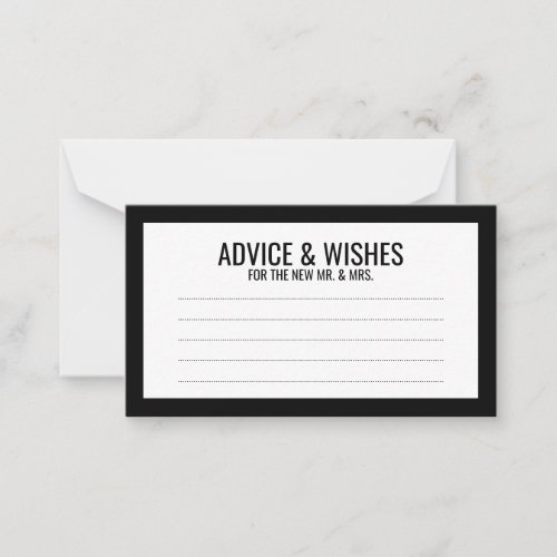 Black and White Wedding Advice and Wishes