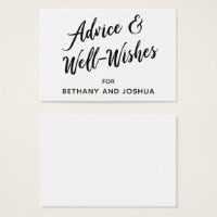 Black and White Wedding Advice & Well Wishes