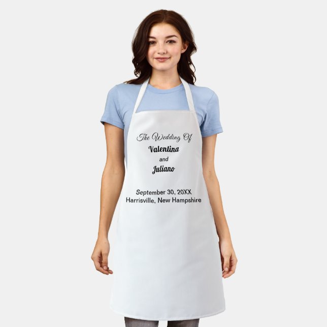 Black and White Wedding Apron (Worn)