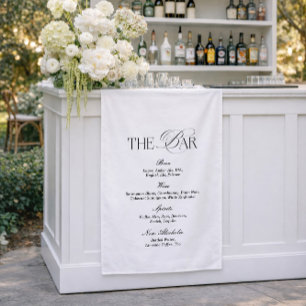 Black and White Wedding Bar Fabric Sign