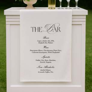 Black and White Wedding Bar Fabric Sign