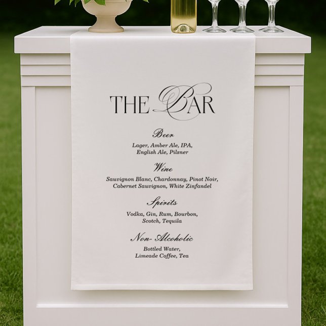 Black and White Wedding Bar Fabric Sign (Creator Uploaded)