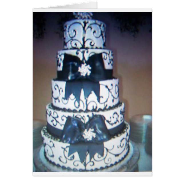 black and white wedding cake cards (Front)
