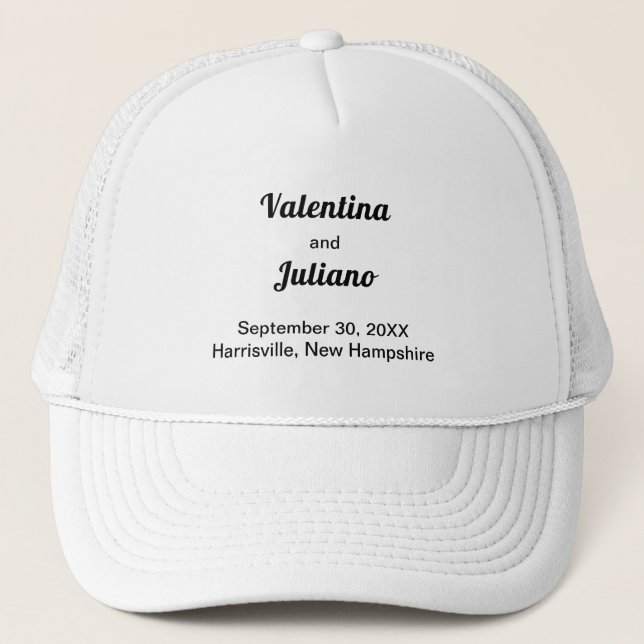 Black and White Wedding Cap (Front)