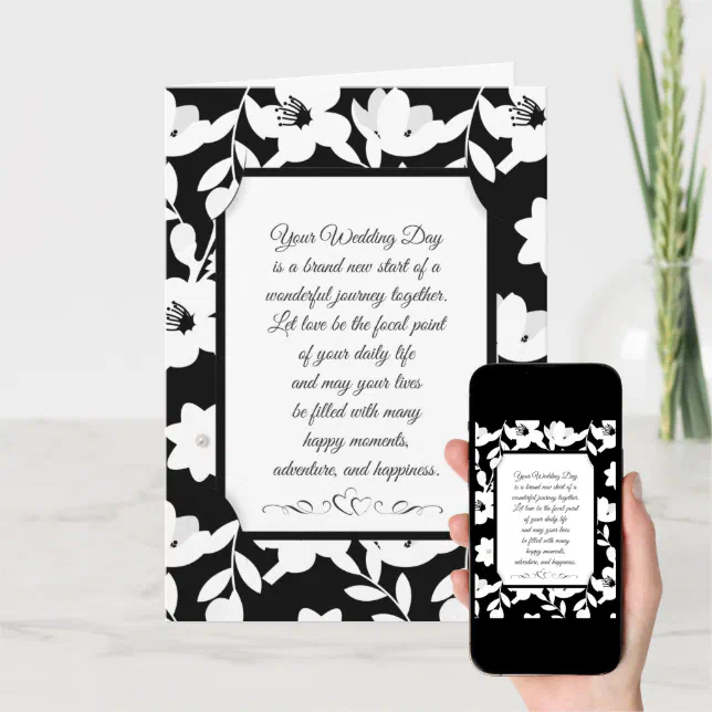 Black and White Wedding Card | Zazzle