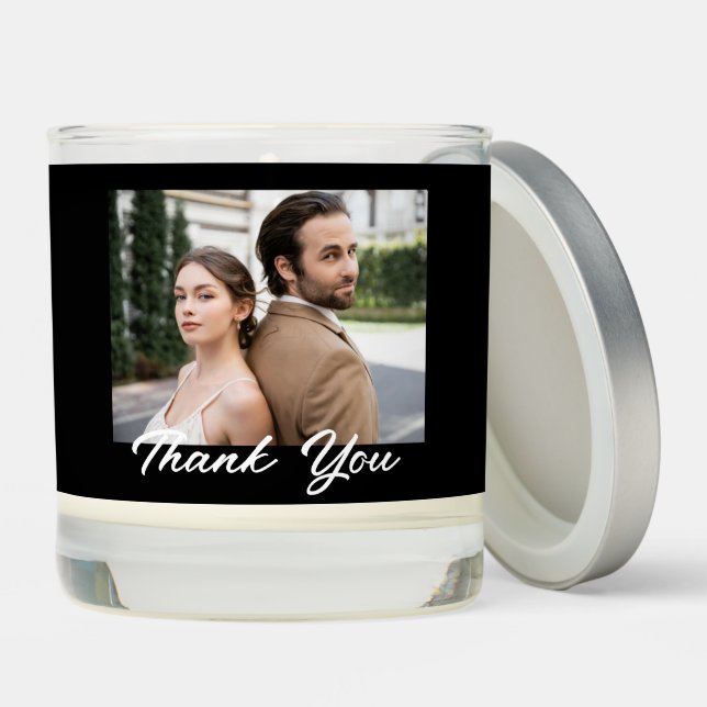 Black and White Wedding Casual Scented Candle (Lid)