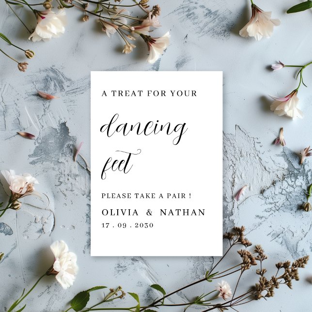 Black and white Wedding Dancing Feet Card (Creator Uploaded)