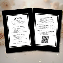 Black and White Wedding Detail Template QR Code