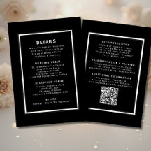 Black and White Wedding Detail Template QR Code