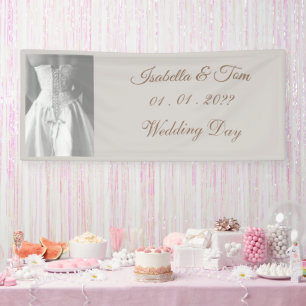 Black and White Wedding, Elegant Modern Bride Banner