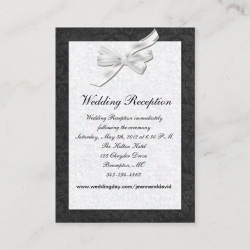 Black and White Wedding Enclosure Card Business Cards