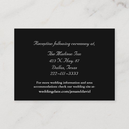 Black and White Wedding enclosure cards Business Card Template