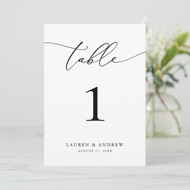 Black and White Wedding Event Table Number (Standing Front)