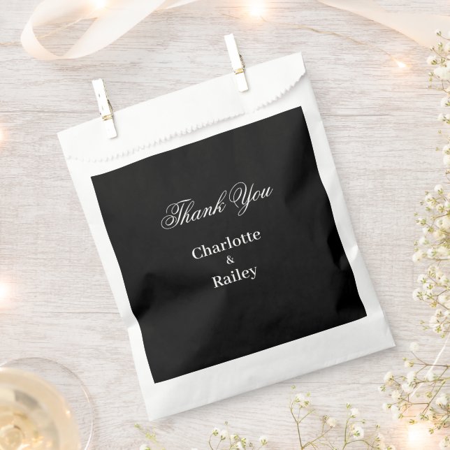 Black and White Wedding Favor Bag (Clipped)