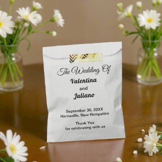 Black and White Wedding Favor Bags