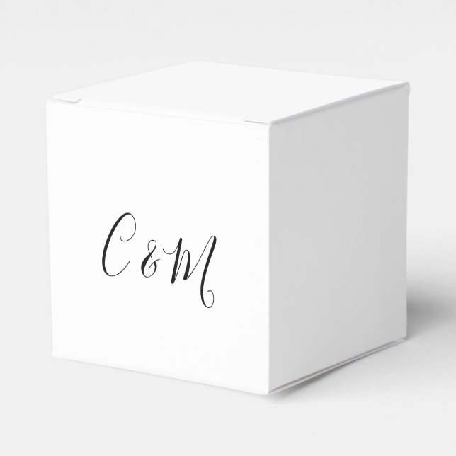 Black and White Wedding Favor Box (Front Side)