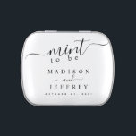 Black and White Wedding Favor Mint Candy Tin<br><div class="desc">For questions or changes made to this template please message me on Zazzle or email emmasuebowtique@gmail.com</div>