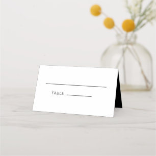 Black and White Wedding Folded Place Card