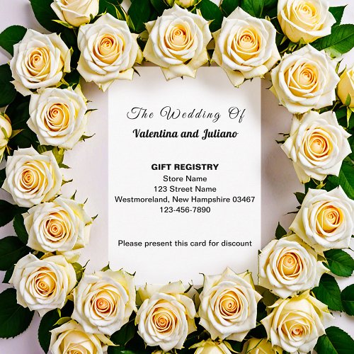 Black and White Wedding Gift Registry Portrait Enclosure Card