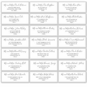 Black and White Wedding Guest Address Label | Zazzle