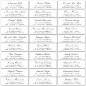 Black and White Wedding Guest Address Labels