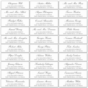 Black and White Wedding Guest Address Labels