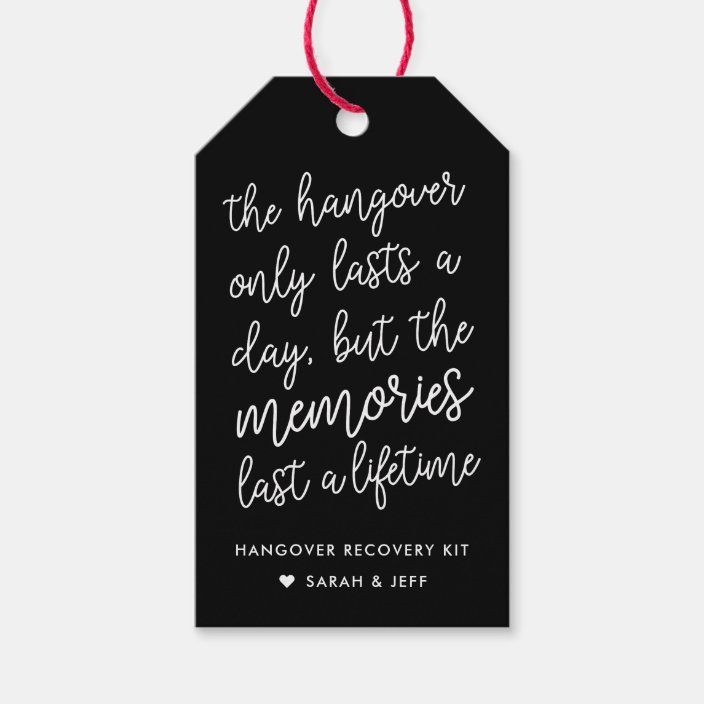 Black And White Wedding Hangover Kit Tags Zazzle Com