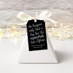Black and White Wedding Hangover Kit Tags<br><div class="desc">Send your guests home with everything they'll need to recover from the big night! Put together essentials like pain reliever, water, and snacks, and label the care packages with these modern and funny black and white tags. Design features "the hangover only lasts a day, but the memories last a lifetime"...</div>