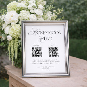 Black and White Wedding Honeymoon Fund Poster