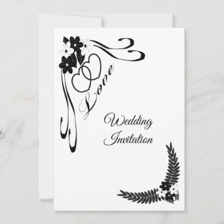 Black And White Wedding Invitation
