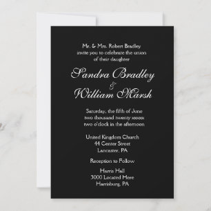 Black and White Wedding Invitation