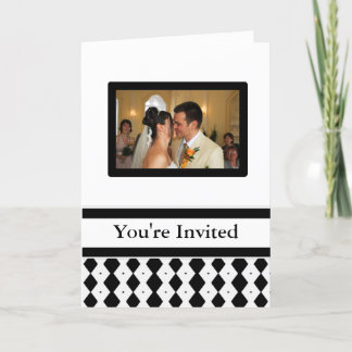 Black and White Wedding Invitation