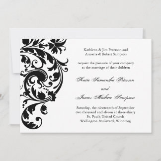 Black and White Wedding Invitation
