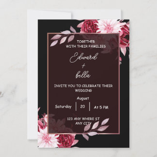black and white wedding invitation
