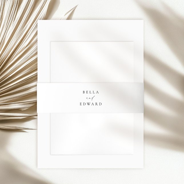 Black and White Wedding  Invitation Belly Band (Creator Uploaded)